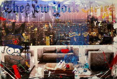 Schilderij getiteld "NY SYMPSON" door Fabiano, Origineel Kunstwerk, Acryl