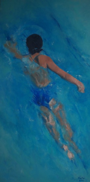 绘画 标题为“Blue” 由Fabienne Rattier, 原创艺术品, 油