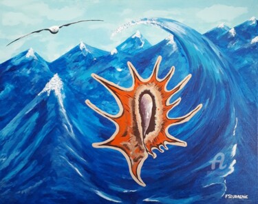 Pintura titulada "La porte de l'océan…" por Fabienne Soubrenie, Obra de arte original, Acrílico