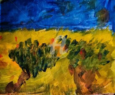 Pittura intitolato "Ulivi al Vento" da Fabio Presicce, Opera d'arte originale, Tempera