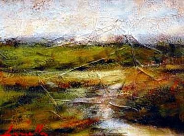 Pittura intitolato "Paesaggio montano" da Fabio Langella, Opera d'arte originale, Olio