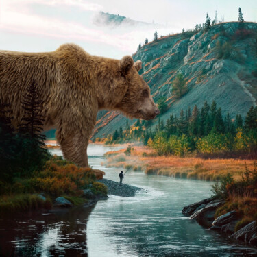 Arte digital titulada "La Terre des Géants…" por Fabrice Bettex, Obra de arte original, Foto-montaje