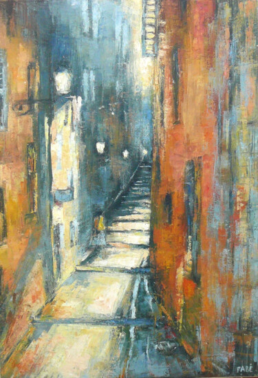 Schilderij getiteld "Ruelle" door Fabrice Bettrancourt, Origineel Kunstwerk, Olie