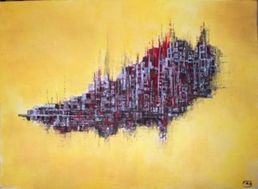 Peinture intitulée "A la dérive" par Fabrice Cadet, Œuvre d'art originale, Acrylique