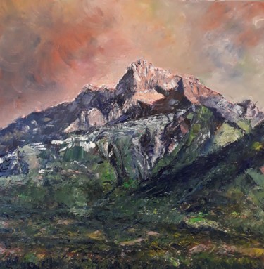 Картина под названием "Montagne l'Obiou  2" - Fabrice Gerin, Подлинное произведение искусства, Масло
