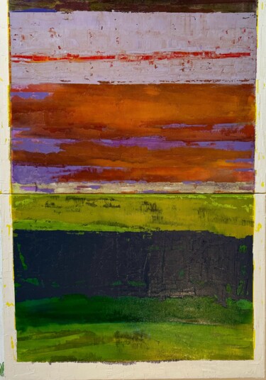 Malerei mit dem Titel "horizon distendu 5" von Fabrice Janvier, Original-Kunstwerk, Öl