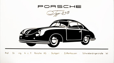 Malarstwo zatytułowany „Porsche typ 356 (19…” autorstwa Fabrice Vandevelde (Mr.Bleu), Oryginalna praca, Szablon