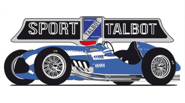 Malerei mit dem Titel "Talbot-Lago T26C (d…" von Fabrice Vandevelde (Mr.Bleu), Original-Kunstwerk, Schablone