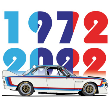 数字艺术 标题为“BMW 3.0 CSL GT2 (19…” 由Fabrice Vandevelde (Mr.Bleu), 原创艺术品, 数字油画