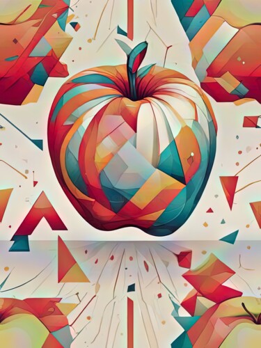 Artes digitais intitulada "apple color multi" por Fabricio De Souza Cabral, Obras de arte originais, Imagem gerada por IA