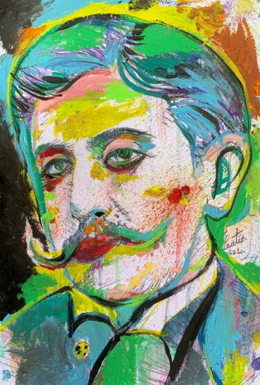 Painting titled "MARCEL PROUST" by Lautir, Original Artwork, Acrylic