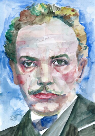 Painting titled "RICHARD STRAUSS" by Lautir, Original Artwork, Watercolor