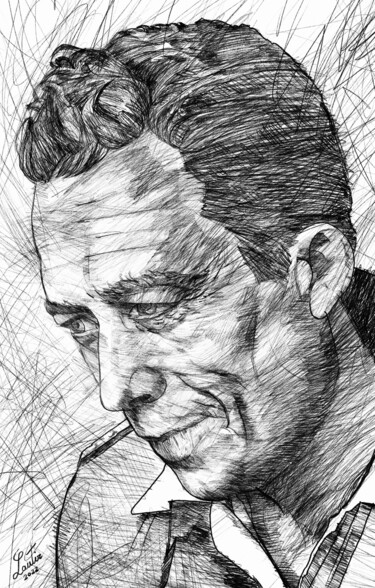 Drawing titled "ALBERT CAMUS (4)" by Lautir, Original Artwork, Ink