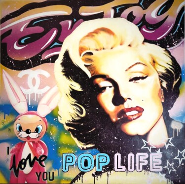 Schilderij getiteld "Enjoy a pop life" door Fabrizio Ceccarelli, Origineel Kunstwerk, Graffiti