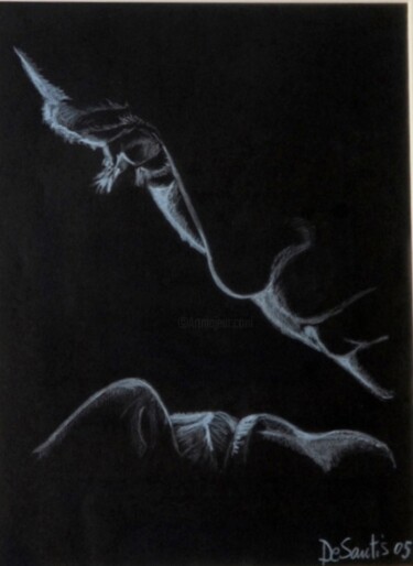 Disegno intitolato "Il bacio" da Fabrizio De Santis, Opera d'arte originale, Pastello