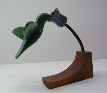 Sculpture titled "colibri" by Fabien Bochard, Original Artwork, Wood