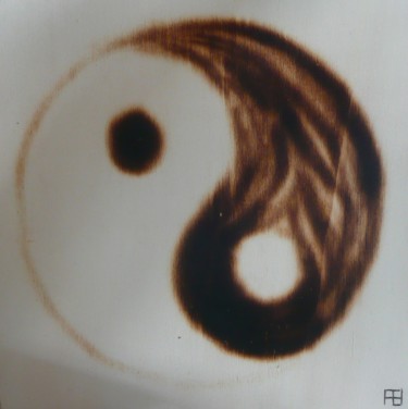 Dessin intitulée "yin yang" par Fabien Bochard, Œuvre d'art originale, Bois Monté sur Panneau de bois