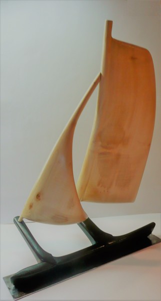 Sculpture titled "Catamaran" by Fabien Bochard, Original Artwork, Wood