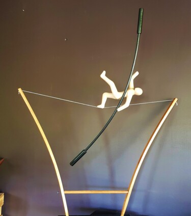 Sculpture intitulée "Déséquilibriste" par Fabien Bochard, Œuvre d'art originale, Bois