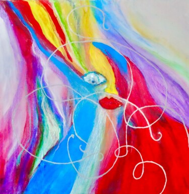 Malerei mit dem Titel "Mrs Squid" von Connie Rogers, Original-Kunstwerk, Acryl