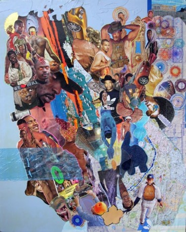 Collages titled "Brothas 2010" by F Allen Moss, Original Artwork