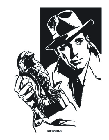 Digitale Kunst getiteld "The Maltese Falcon…" door Peter Melonas, Origineel Kunstwerk, Inkt