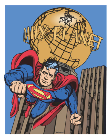 Digitale Kunst getiteld "Superman Saves The…" door Peter Melonas, Origineel Kunstwerk, 2D Digital Work