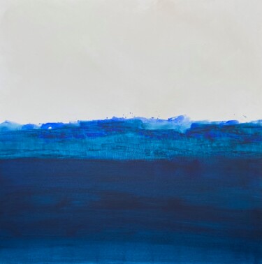 Картина под названием "L'heure bleue" - Fani Kosti, Подлинное произведение искусства, Акрил Установлен на Деревянная рама дл…