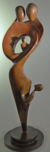 Sculpture titled "Descendances" by Fanjol, Original Artwork, Bronze