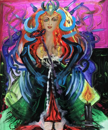 Painting titled "Masquerade" by Annemarie Stelzer, Original Artwork, Tempera