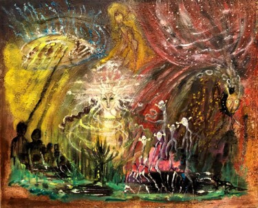 Peinture intitulée "Aliens" par Annemarie Stelzer, Œuvre d'art originale, Tempera