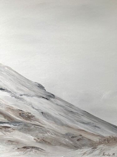 Pittura intitolato "White emptiness" da Farida Mulasanova, Opera d'arte originale, Olio Montato su Cartone