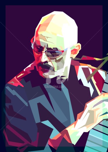 Arte digital titulada "Tony Levin Bass Mas…" por Fariza Abdurrazaq, Obra de arte original, Impresión digital