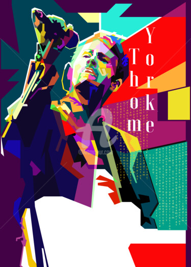 Grafika cyfrowa / sztuka generowana cyfrowo zatytułowany „Thom Yorke Pop Art…” autorstwa Fariza Abdurrazaq, Oryginalna praca…