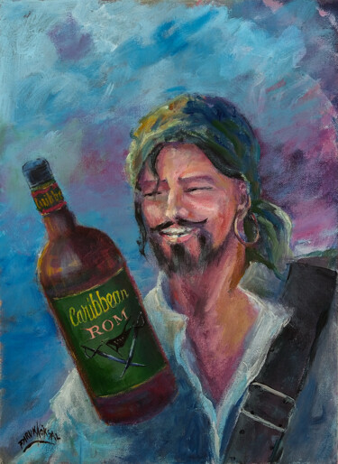 Картина под названием "The pirate of the c…" - Faruk Köksal, Подлинное произведение искусства, Акрил