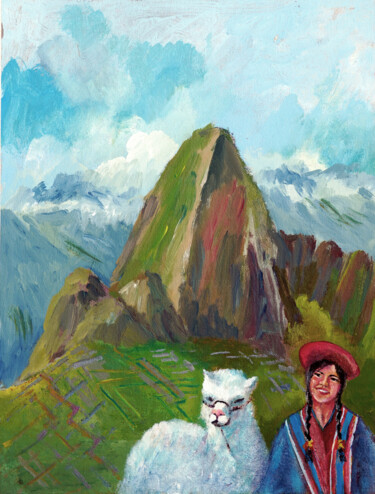 Pintura titulada "Machu Picchu - Peru" por Faruk Köksal, Obra de arte original, Acrílico