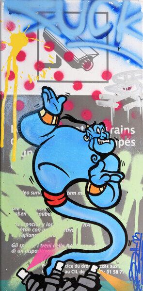 Peinture intitulée "Génie Aladin" par Fat, Œuvre d'art originale, Acrylique Monté sur Aluminium