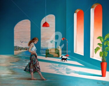 제목이 "Busca Interior"인 미술작품 Fatima Marques로, 원작, 기름