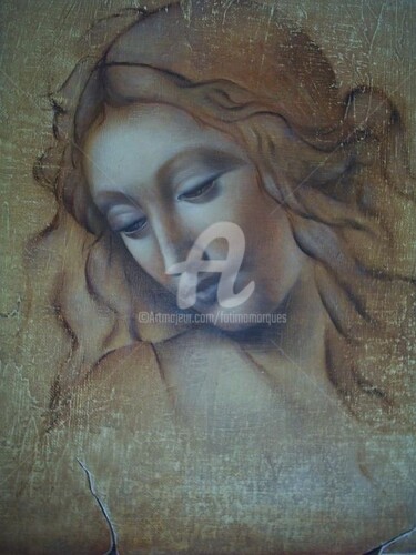 Painting titled "Detalhe da obra "La…" by Fatima Marques, Original Artwork, Oil