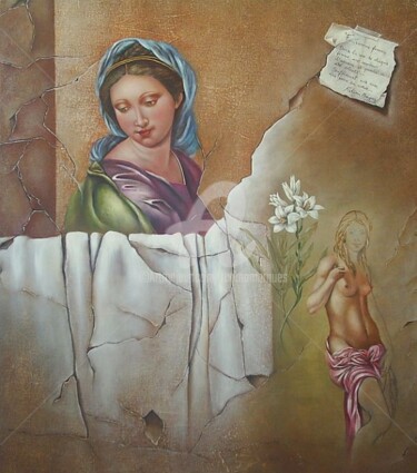 Pittura intitolato "F...comme femme" da Fatima Marques, Opera d'arte originale, Olio