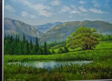 Painting titled "Landscape from batna" by Faudhil Tamine, Original Artwork, Oil