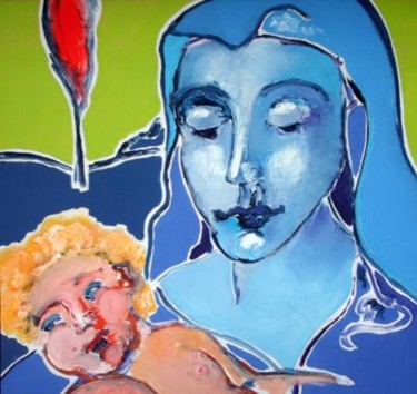 Painting titled "Vierge à l'enfant (…" by Francis Denis, Original Artwork