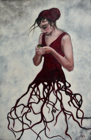 Картина под названием "Flying roots II" - Federica Belloli, Подлинное произведение искусства, Акрил