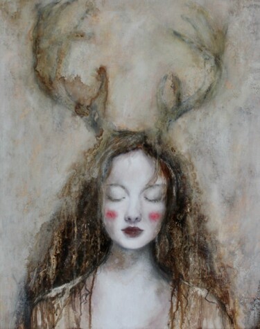 Painting titled "La memoria del bosc…" by Federica Belloli, Original Artwork, Chalk