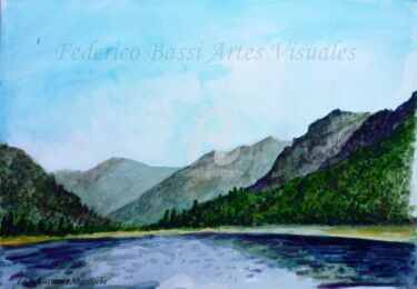 Painting titled "Lago Gutierrez en v…" by Federico Bassi (fester), Original Artwork, Acrylic