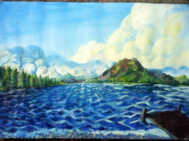 Peinture intitulée "Lago Gutierrez Bari…" par Federico Bassi (fester), Œuvre d'art originale, Acrylique