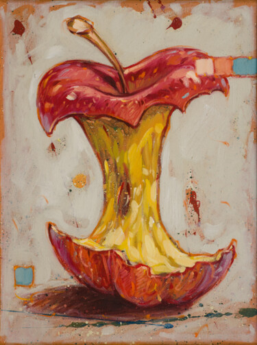 Картина под названием "My apple is over" - Federico Pisciotta, Подлинное произведение искусства, Масло Установлен на Деревян…