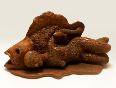 雕塑 标题为“Donna e pesce (madr…” 由Federico Womb, 原创艺术品, 兵马俑