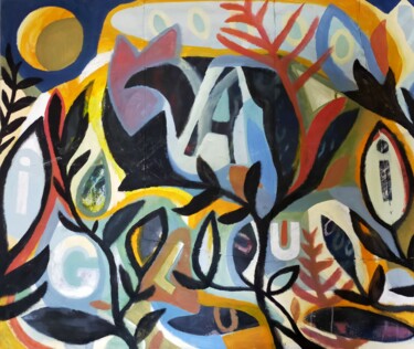Картина под названием "Il tuo nome" - Federico Womb, Подлинное произведение искусства, Масло