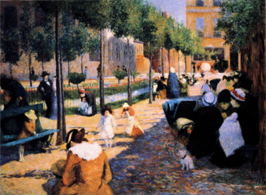 Malarstwo zatytułowany „Place d'Anvers, Par…” autorstwa Federico Zandomeneghi, Oryginalna praca, Olej